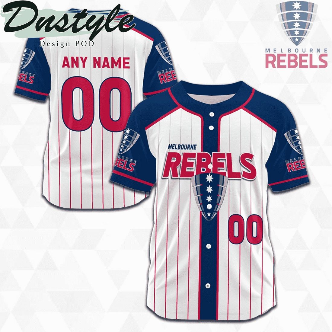 Melbourne Rebels 2023 Season Personalized Baseball Jersey