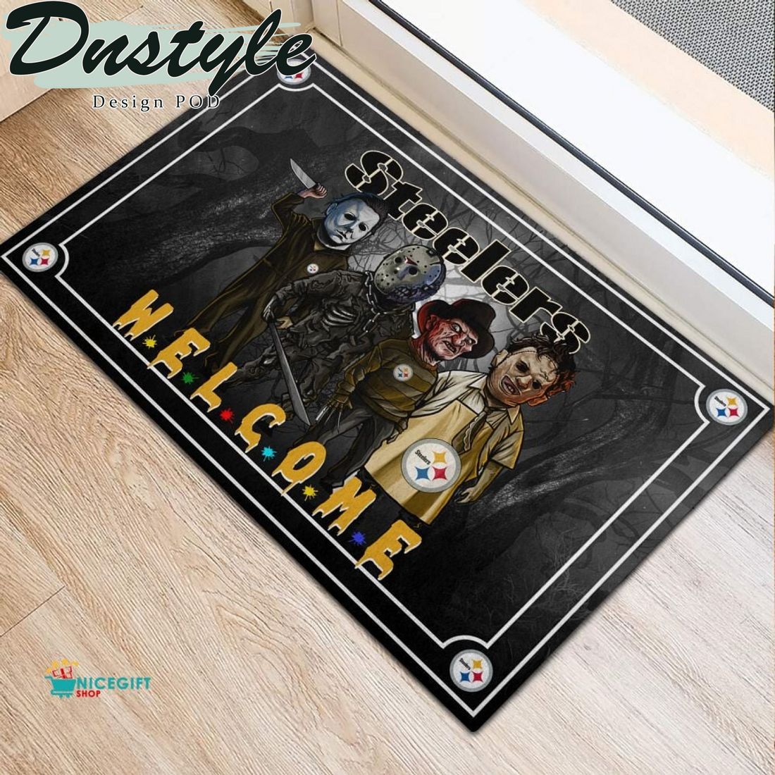 Pittsburgh Steelers Halloween Welcome Doormat