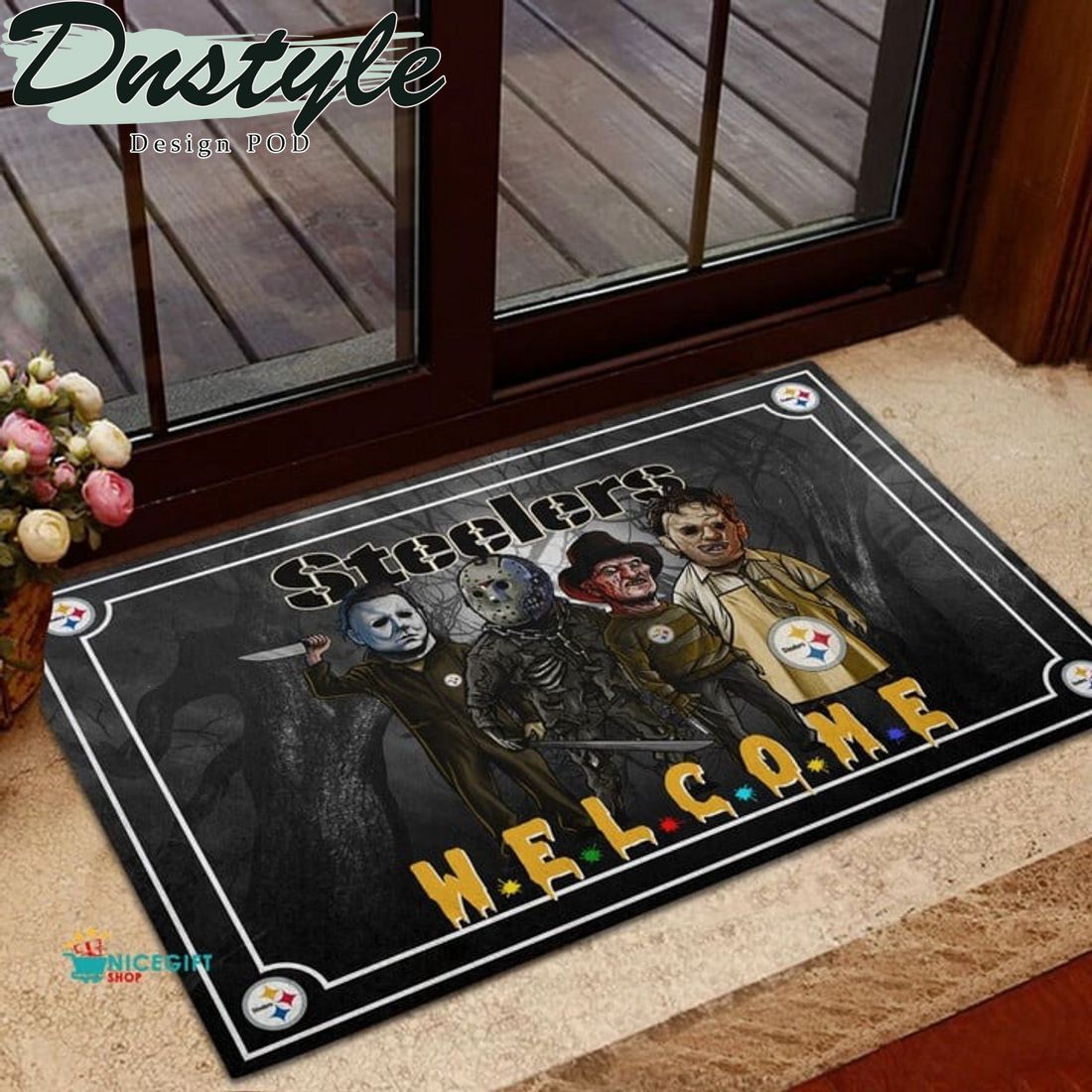 Pittsburgh Steelers Halloween Welcome Doormat