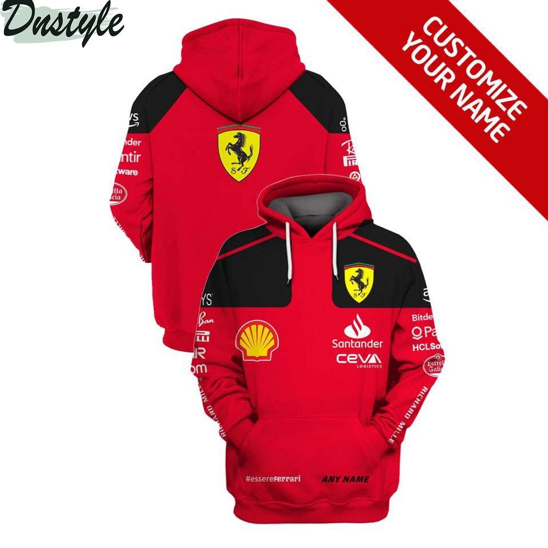 Scuderia Ferrari F1 Racing Team 2023 Season Custom Name Hoodie