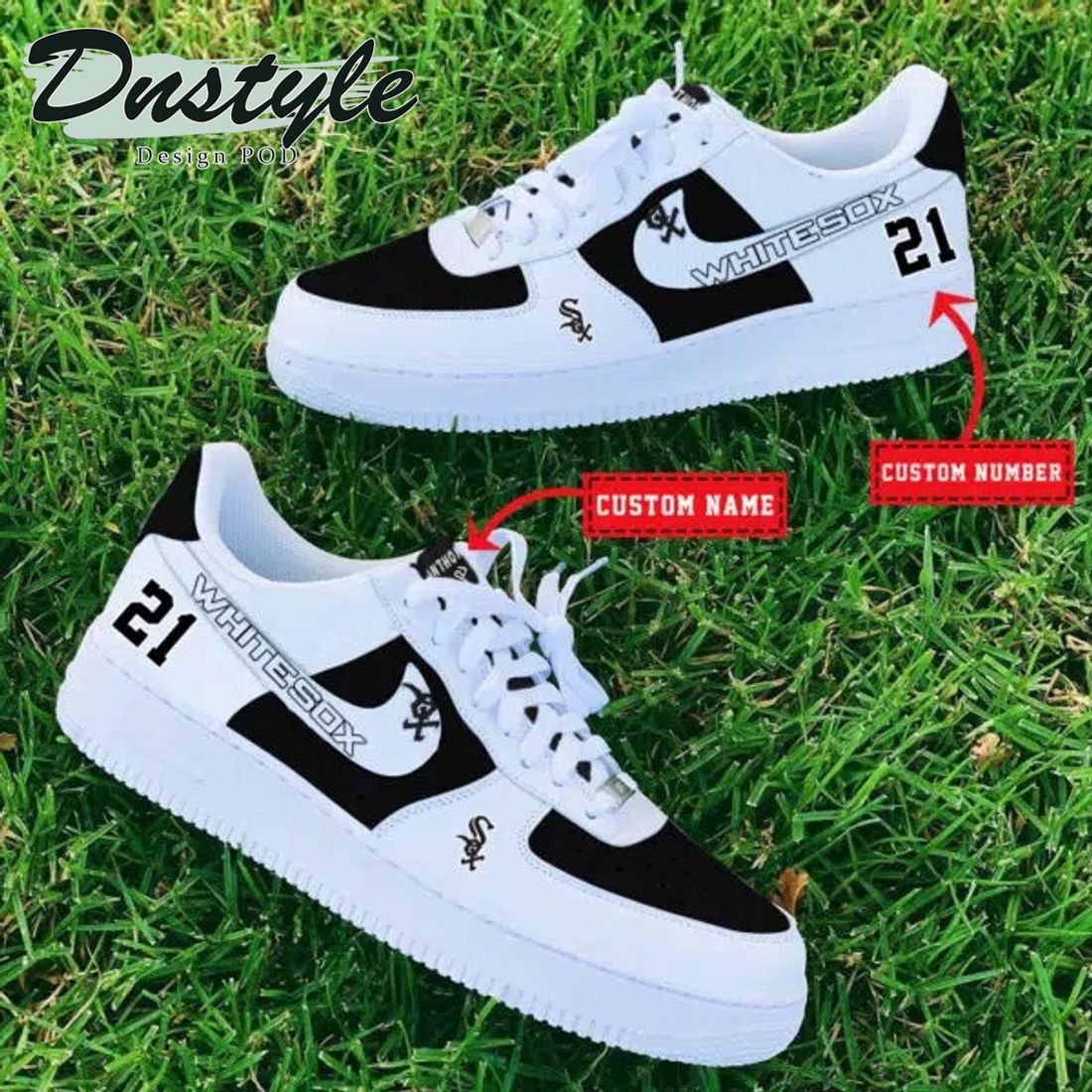 MLB Chicago White Sox Personalized Name Number Nike Air Force 1 Sneakers