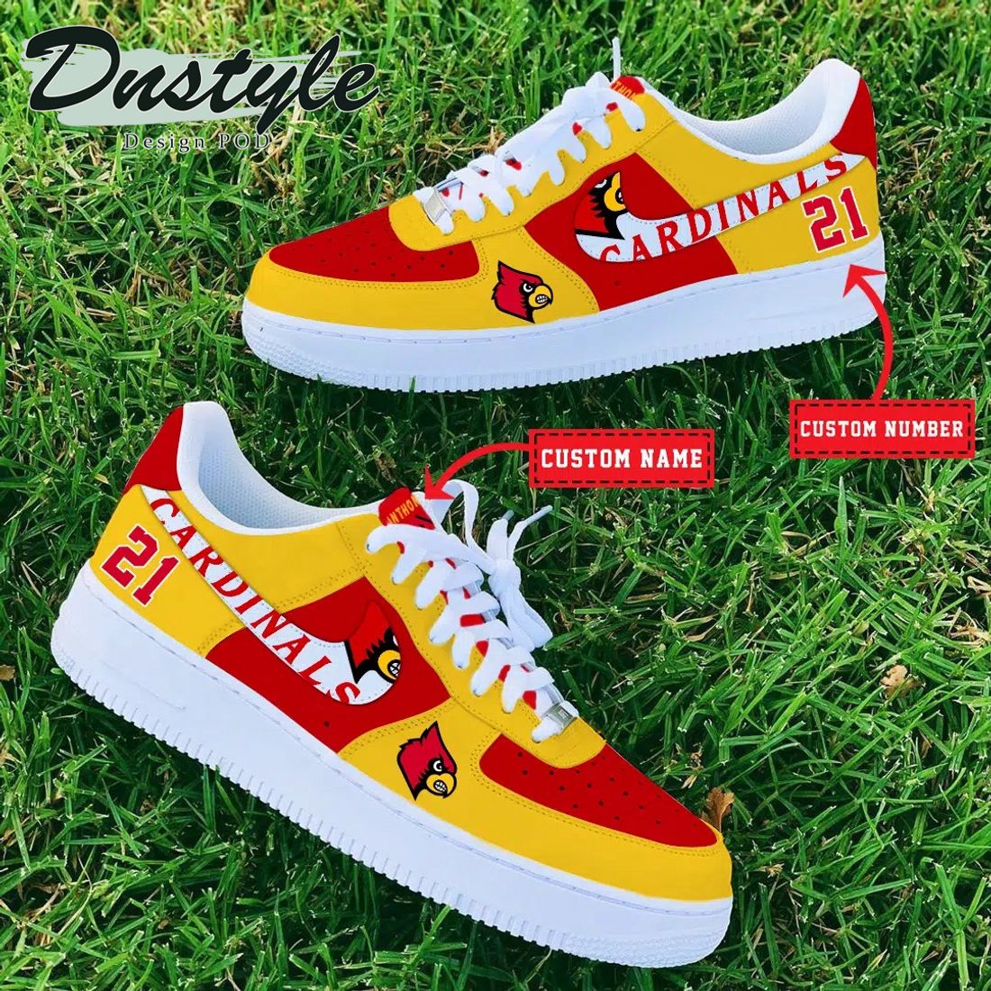 NCAA Louisville Cardinals Personalized Name Number Nike Air Force 1 Sneakers