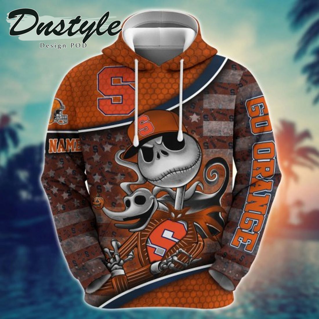NCAA Syracuse Orange Math Jack Skellington Custom Name Halloween 3D Hoodie