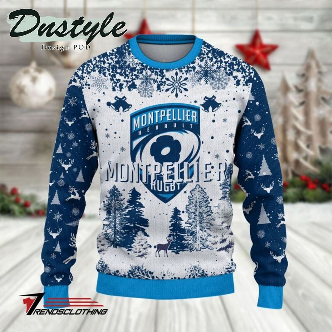 Montpellier Herault Rugby 2023 Ugly Christmas Sweater