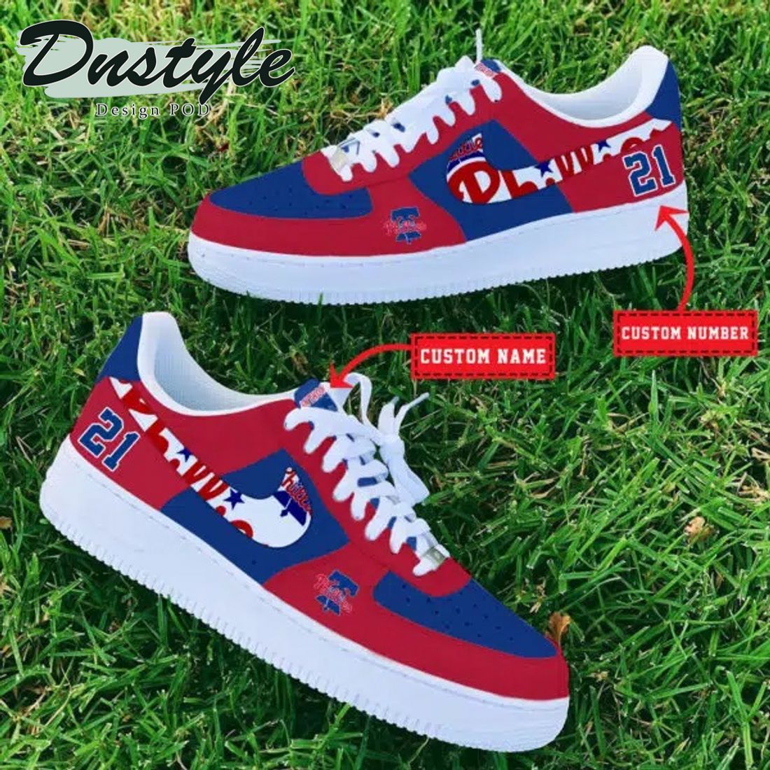 MLB Philadelphia Phillies Personalized Name Number Nike Air Force 1 Sneakers