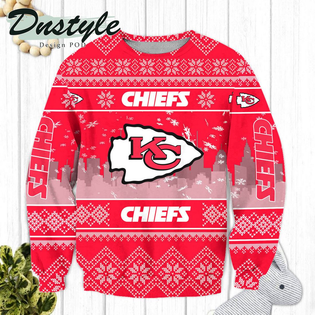NFL Kansas City Chiefs Logo Red Pattern Ugly Christmas Sweater