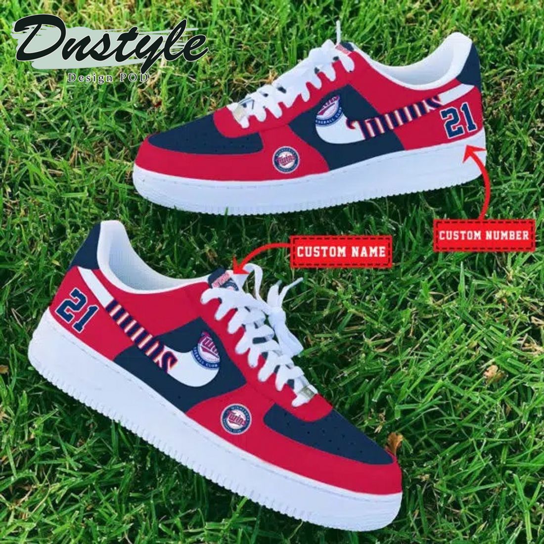 MLB Minnesota Twins Personalized Name Number Nike Air Force 1 Sneakers
