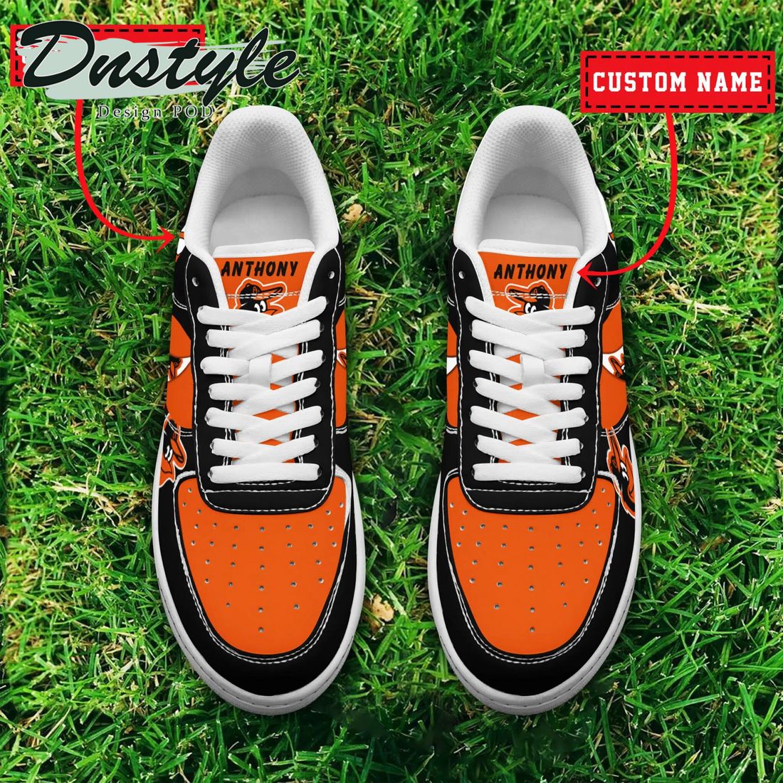 MLB Baltimore Orioles Personalized Name Number Nike Air Force 1 Sneakers 1