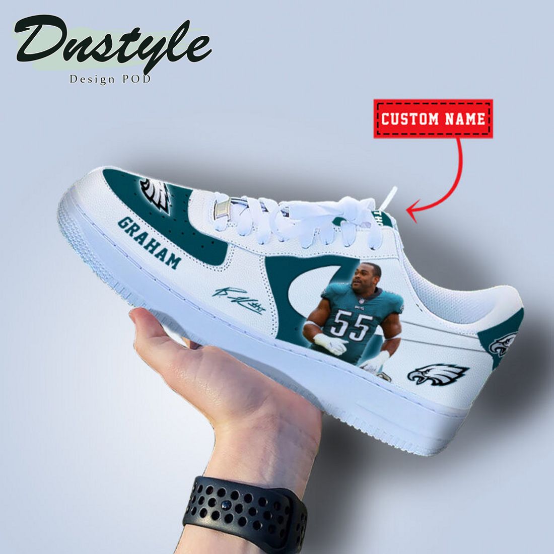 Brandon Graham Philadelphia Eagles NFL Custom Name Signature Nike Air Force Shoes