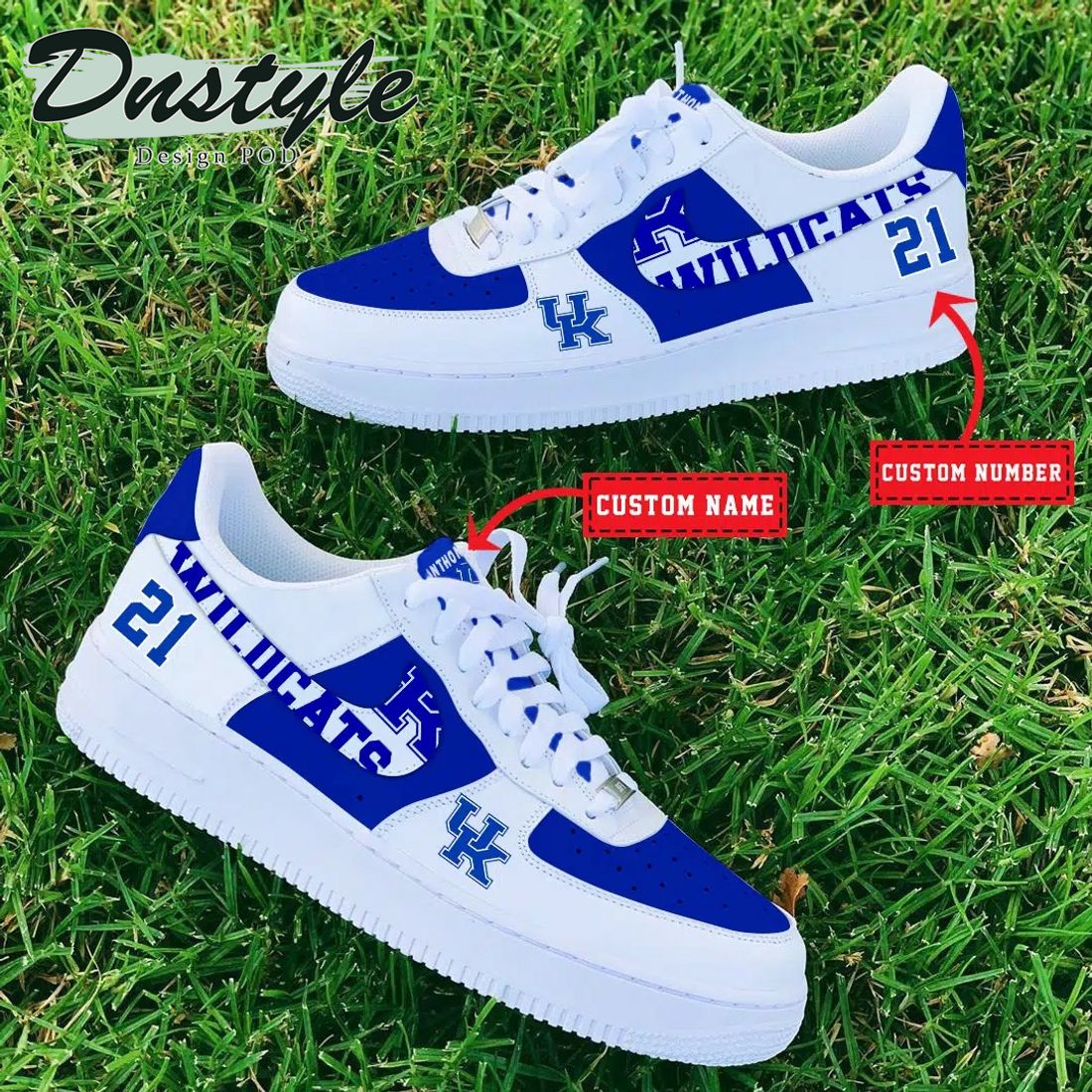 NCAA Kentucky Wildcats Personalized Name Number Nike Air Force 1 Sneakers