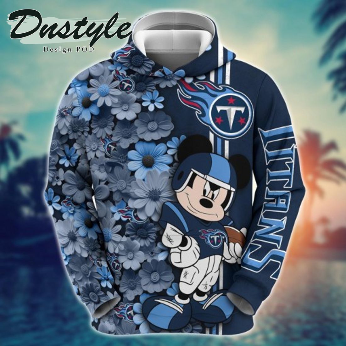 NFL Tennessee Titans Math Mickey Mouse Line Stripe Flower 3D Hoodie