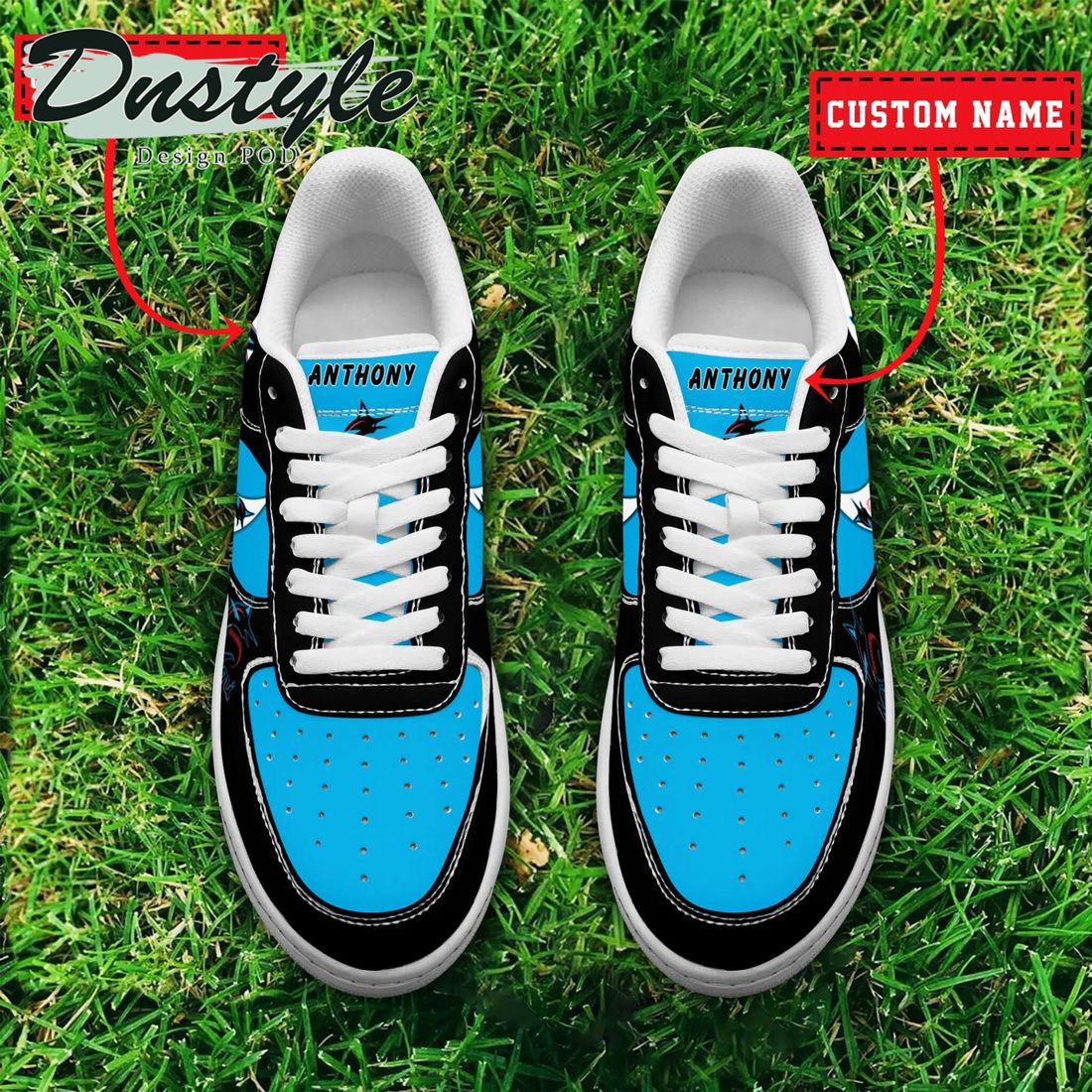 MLB Miami Marlins Personalized Name Number Nike Air Force 1 Sneakers