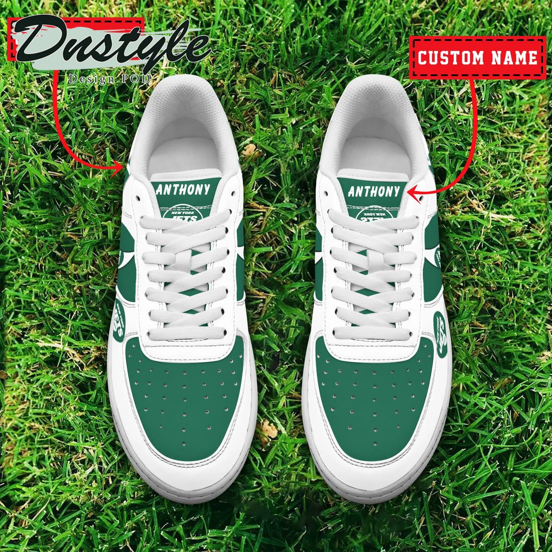 NFL New York Jets Air Force 1 Custom Name And Number Sneaker