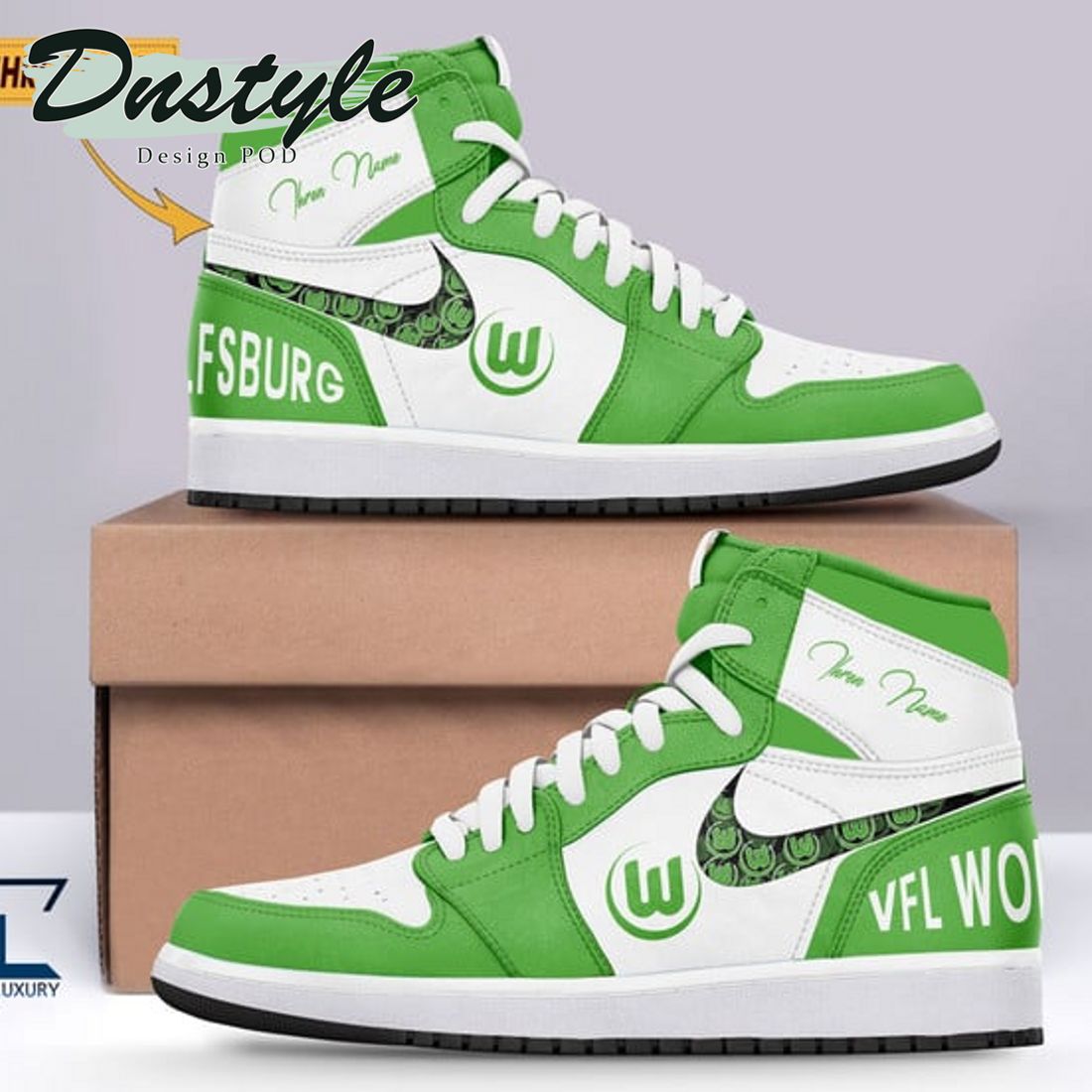 VfL Wolfsburg Bundesliga Nike Air Jodan 1 Sneakers