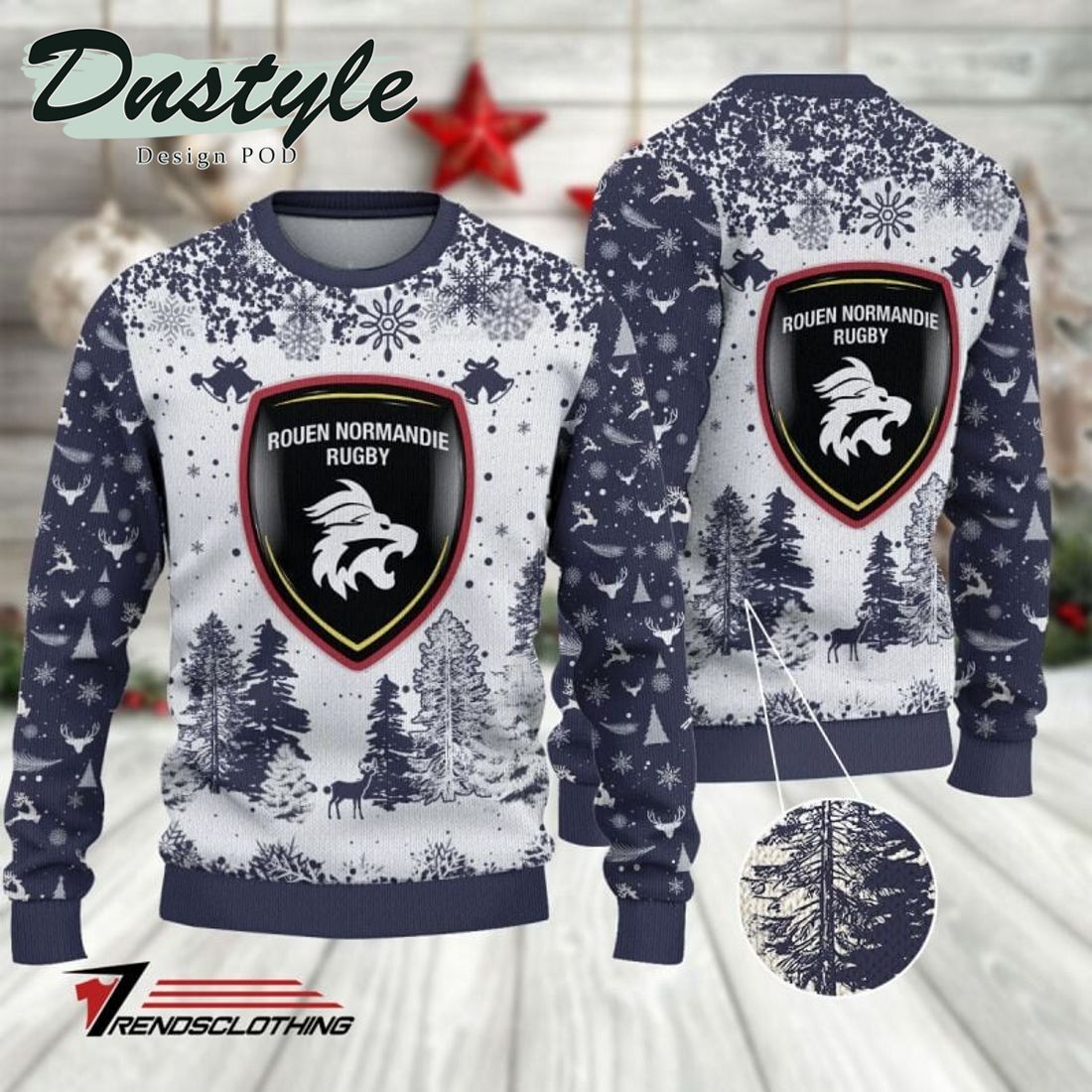 Rouen Normandie Rugby 2023 Ugly Christmas Sweater