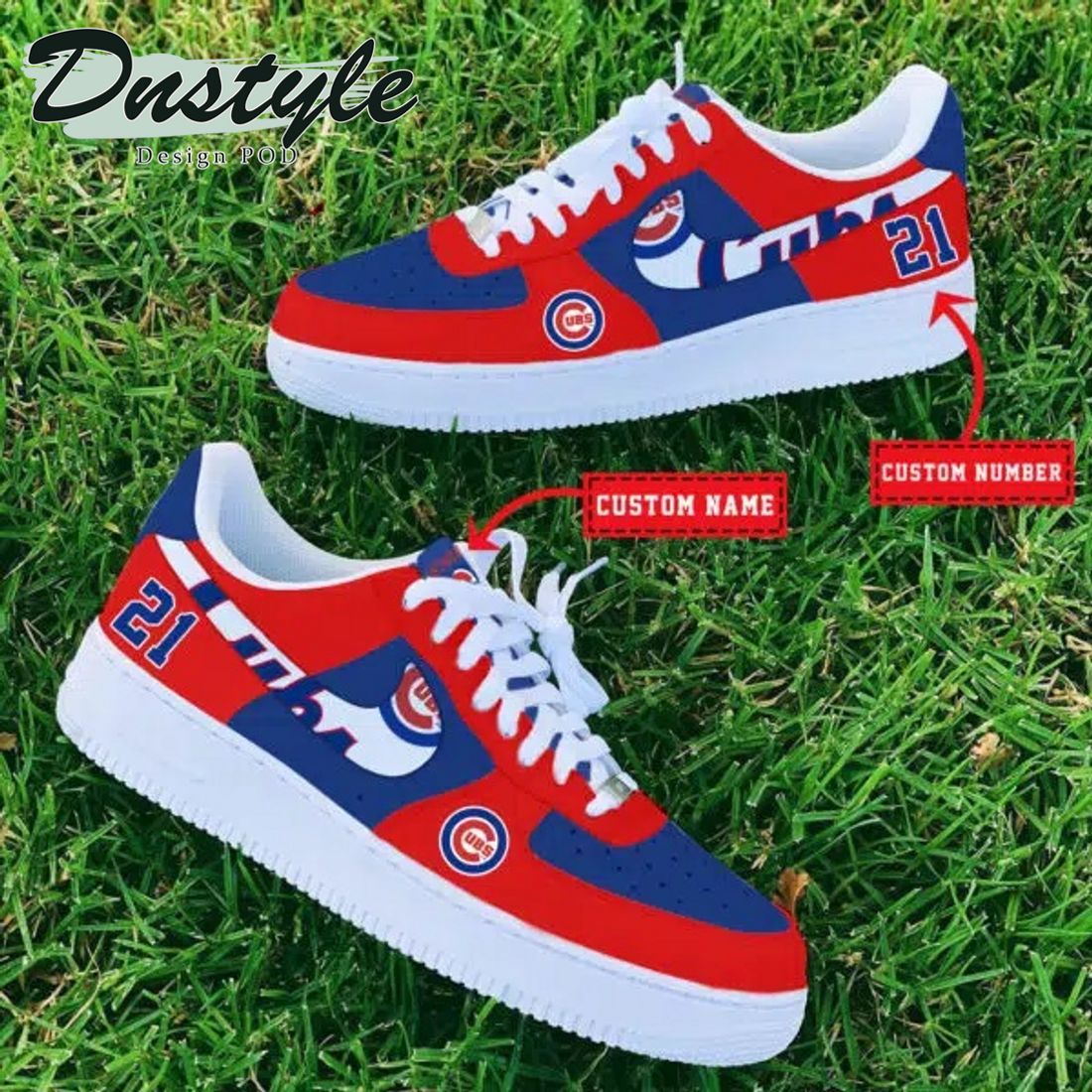 MLB Chicago Cubs Personalized Name Number Nike Air Force 1 Sneakers