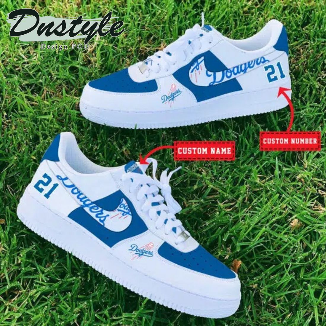 MLB Los Angeles Dodgers Personalized Name Number Nike Air Force 1 Sneakers