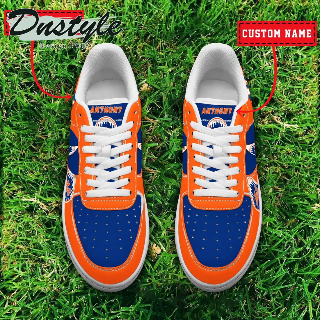 MLB New York Mets Personalized Name Number Nike Air Force 1 Sneakers 1