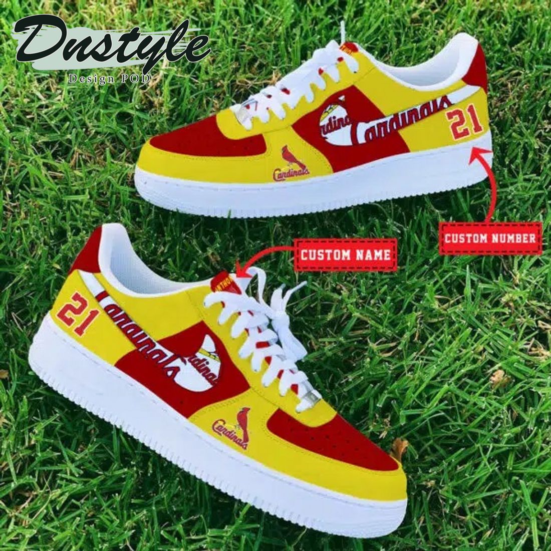 MLB St Louis Cardinals Personalized Name Number Nike Air Force 1 Sneakers