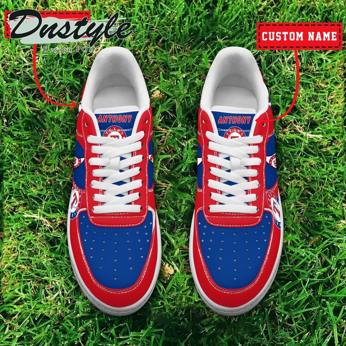 MLB Texas Rangers Personalized Name Number Nike Air Force 1 Sneakers