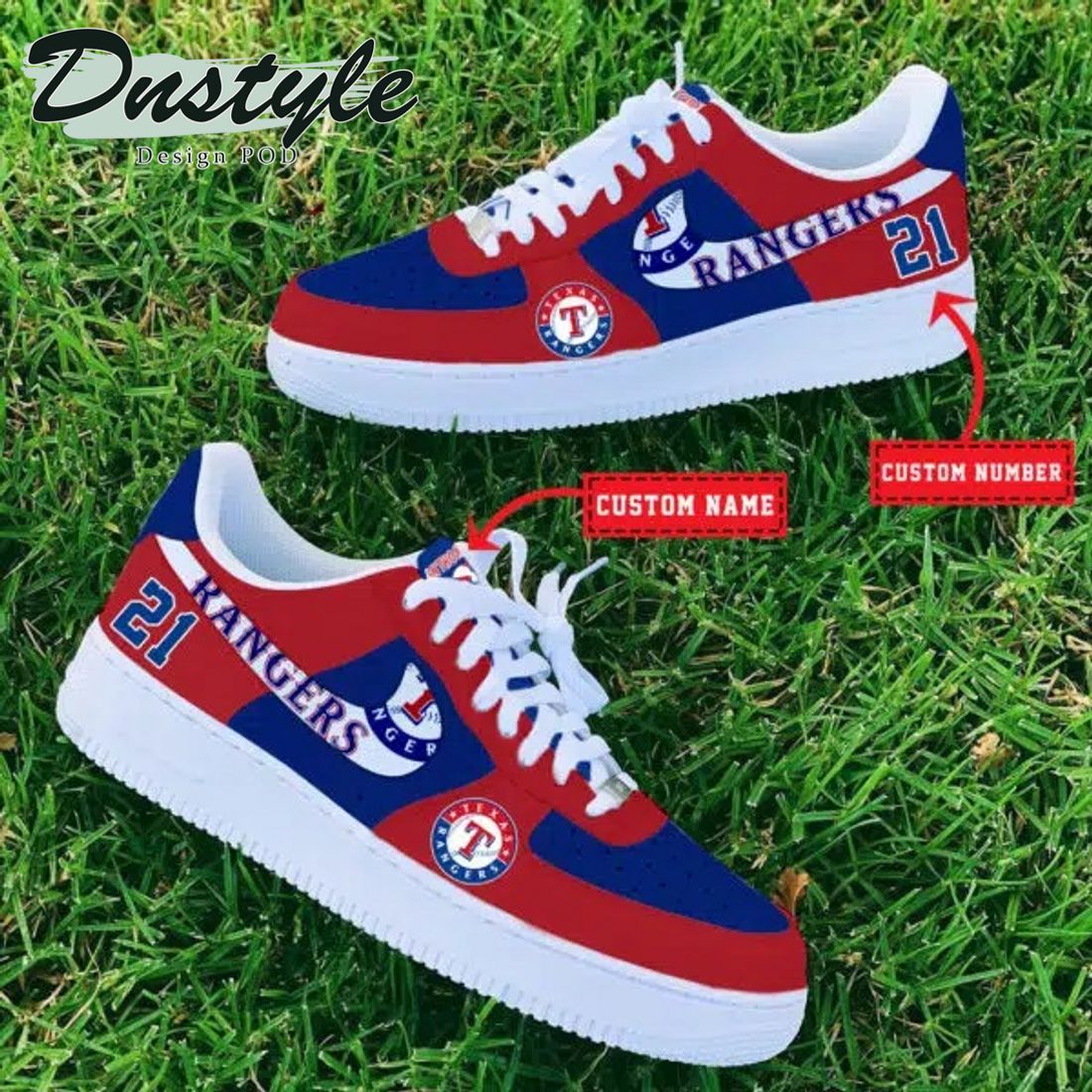 MLB Texas Rangers Personalized Name Number Nike Air Force 1 Sneakers 2