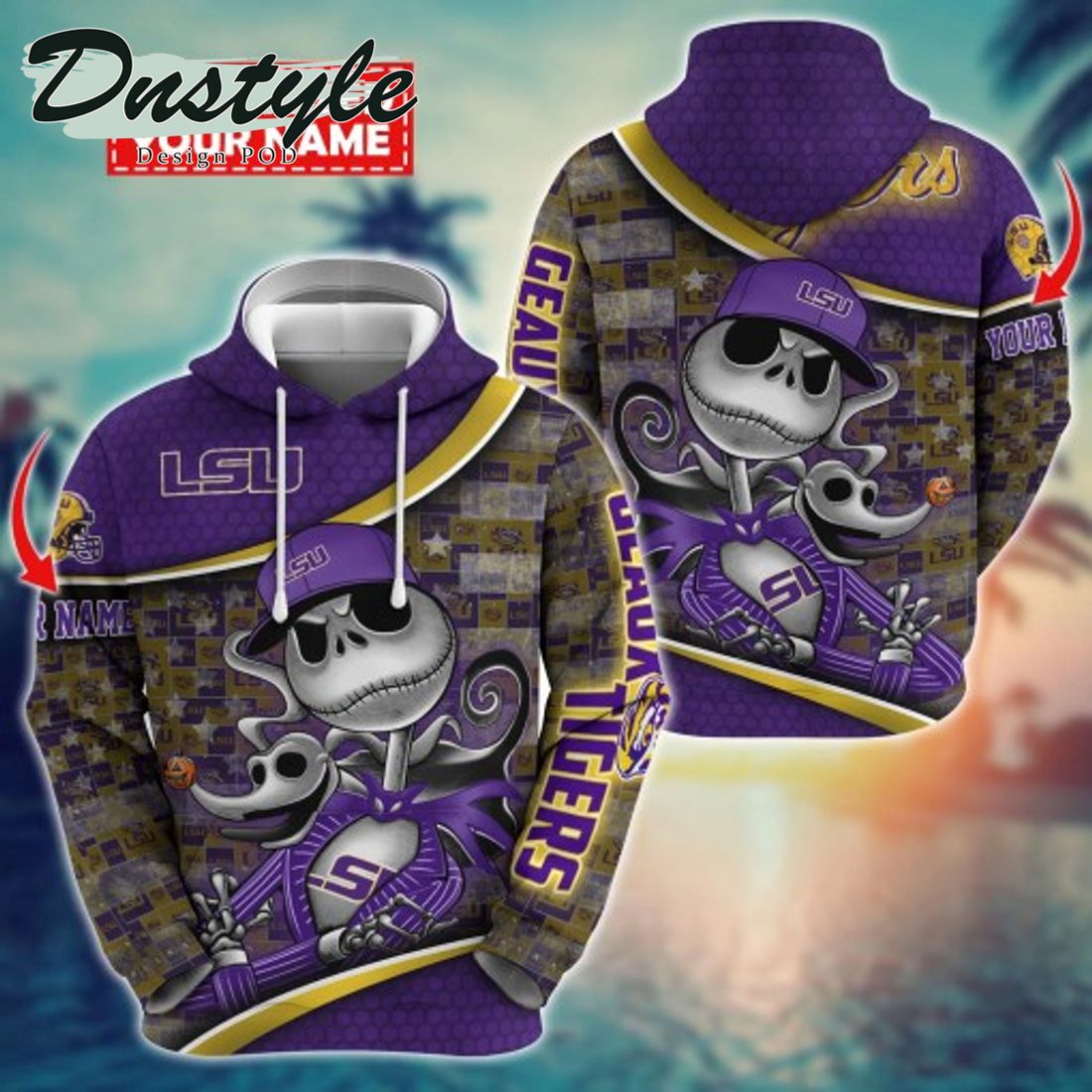 NCAA Clemson Tigers Math Jack Skellington Custom Name Halloween 3D Hoodie