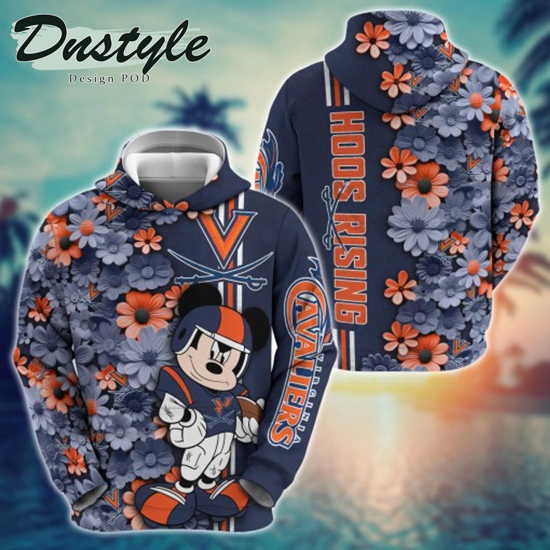 NCAA UTSA Roadrunners Math Mickey Mouse Line Stripe Flower 3D Hoodie