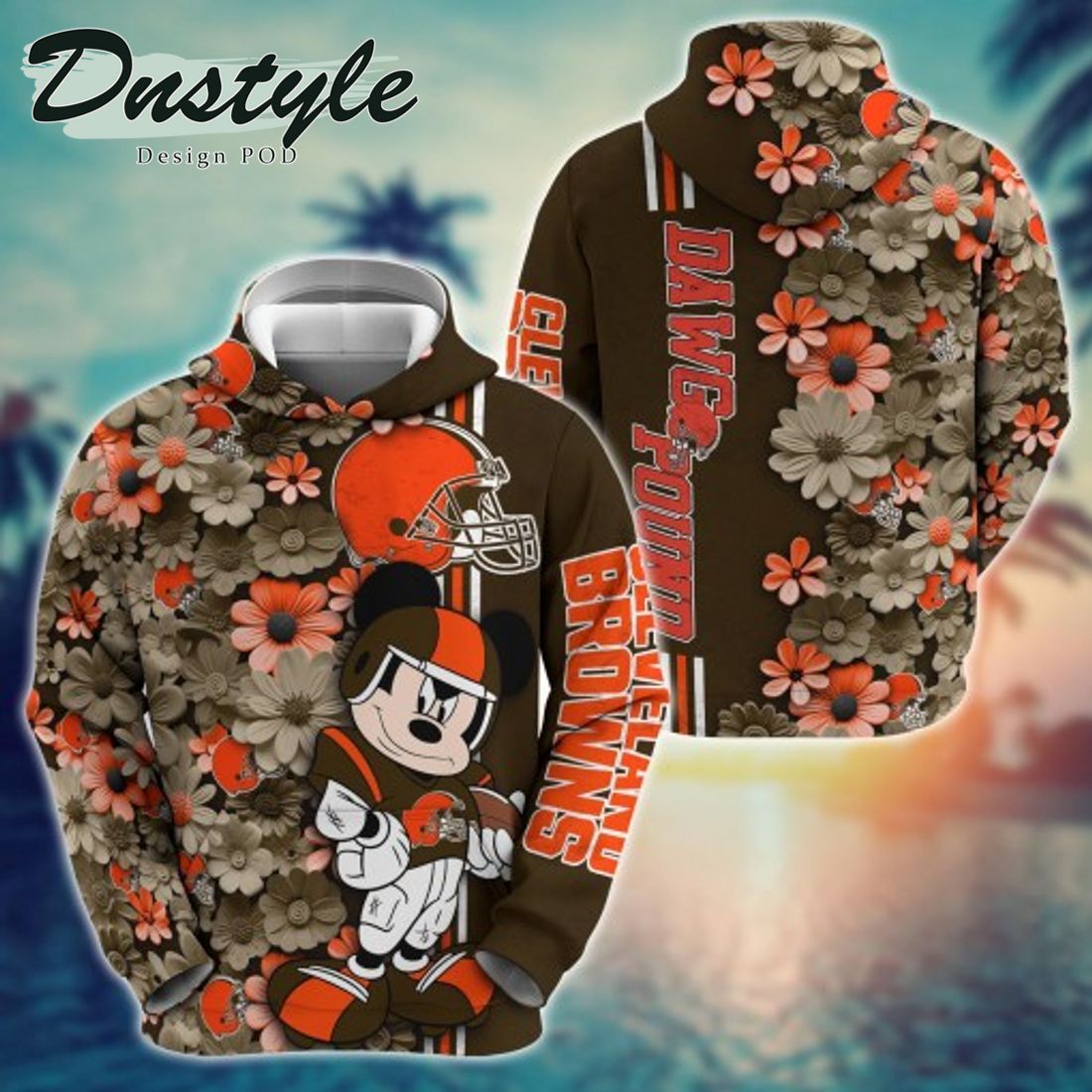 NFL Cincinnati Bengals Math Mickey Mouse Line Stripe Flower 3D Hoodie