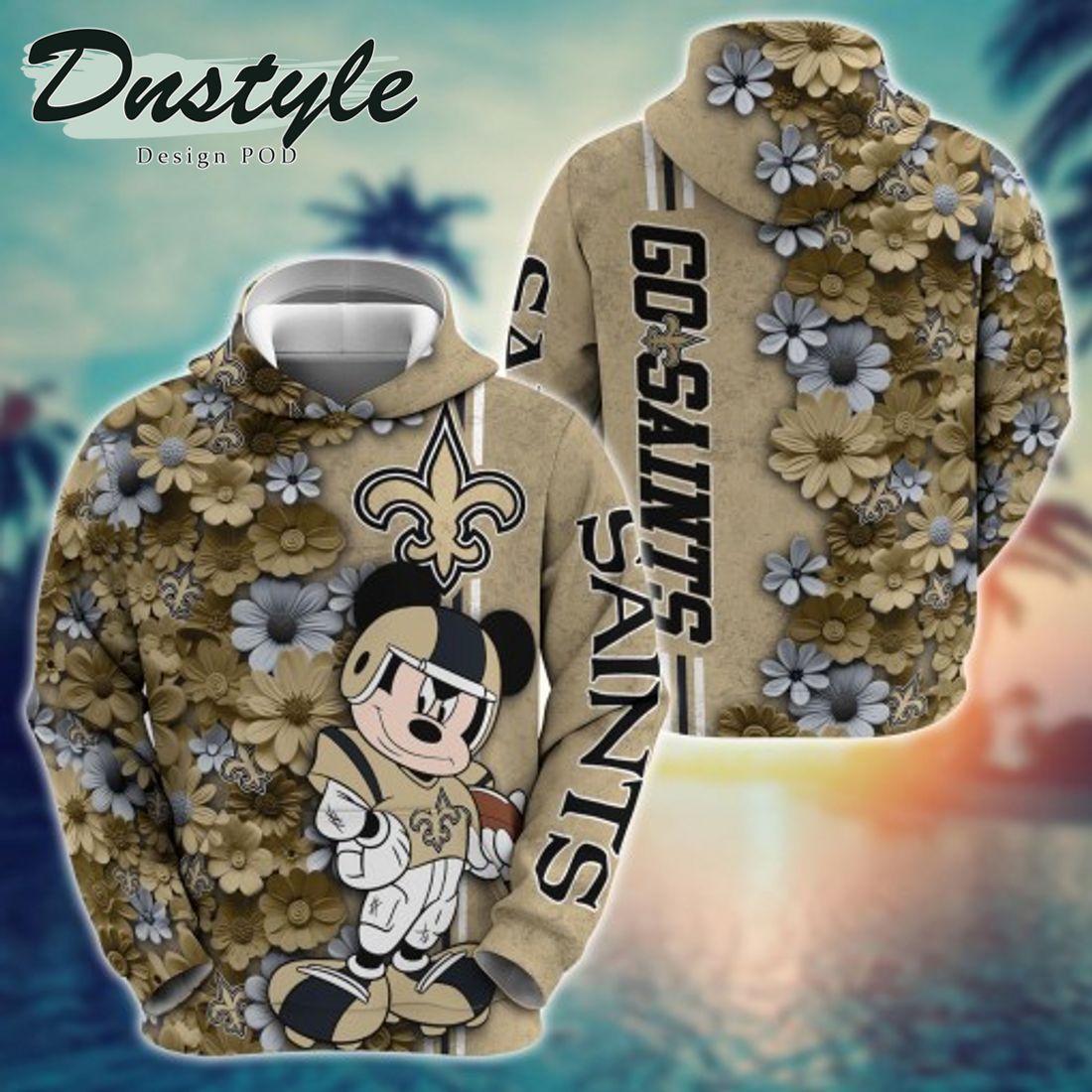 NFL New England Patriots Math Mickey Mouse Line Stripe Flower 3D Hoodie