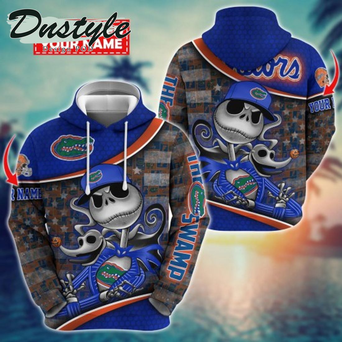 NCAA Florida Gators Math Jack Skellington Custom Name Halloween 3D Hoodie