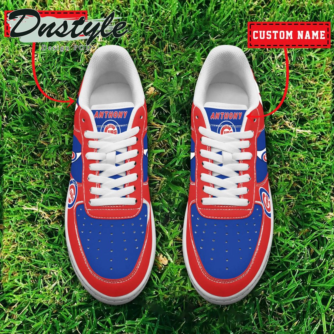 MLB Chicago Cubs Personalized Name Number Nike Air Force 1 Sneakers