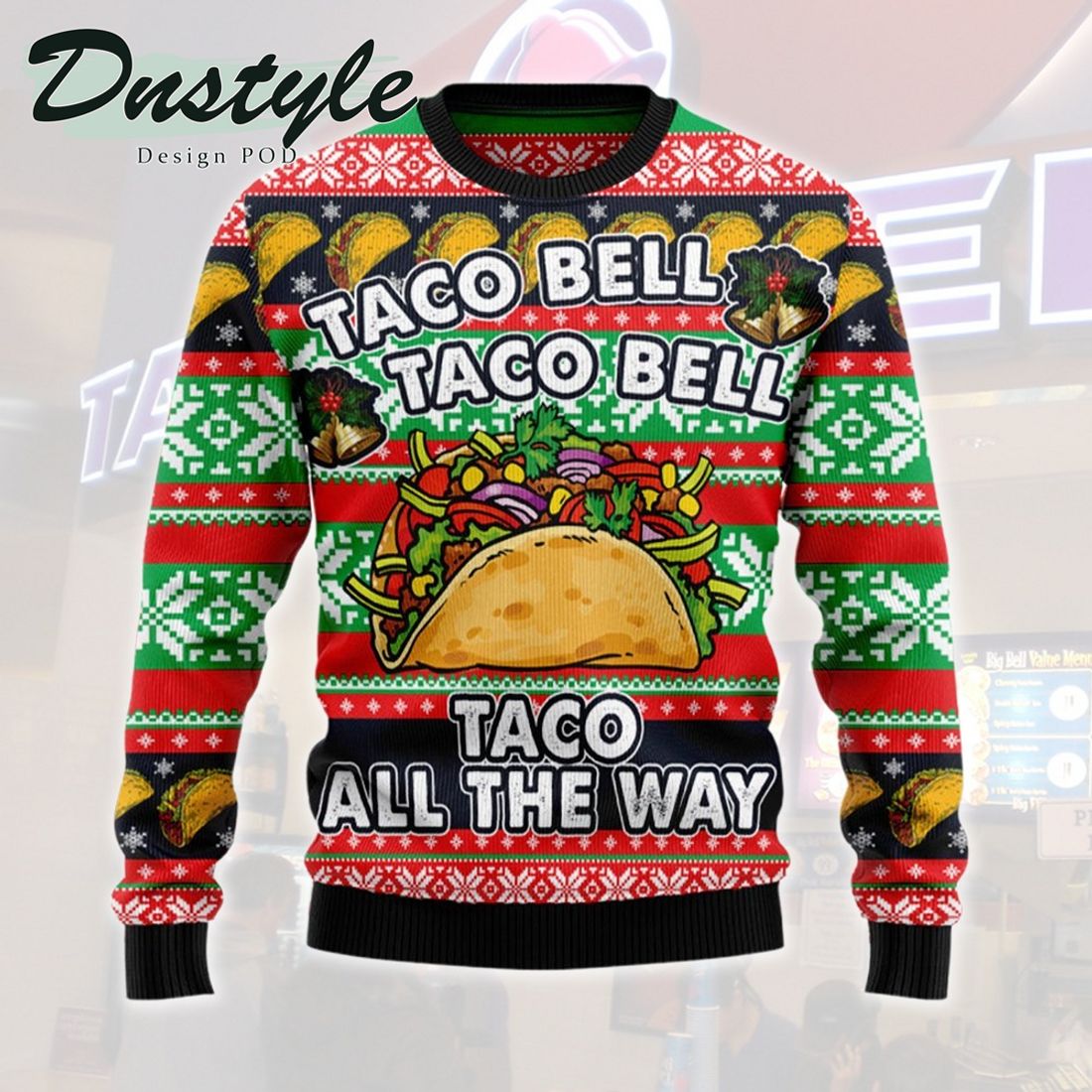 Taco Bell Jingle Bells Taco Shells Ugly Christmas Sweater