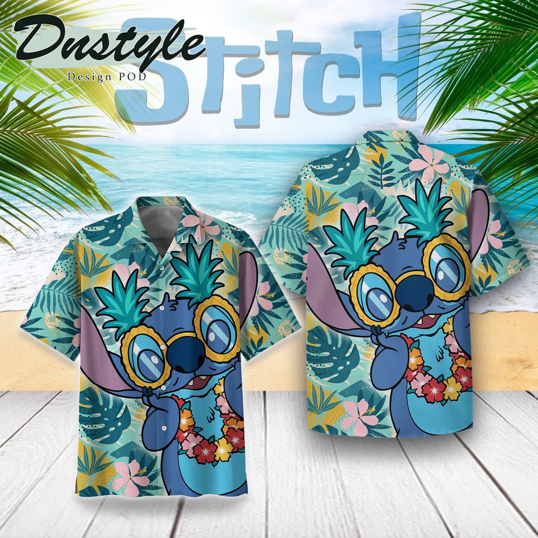 Stitch In Summer Vibin' Hawaiian Shirt