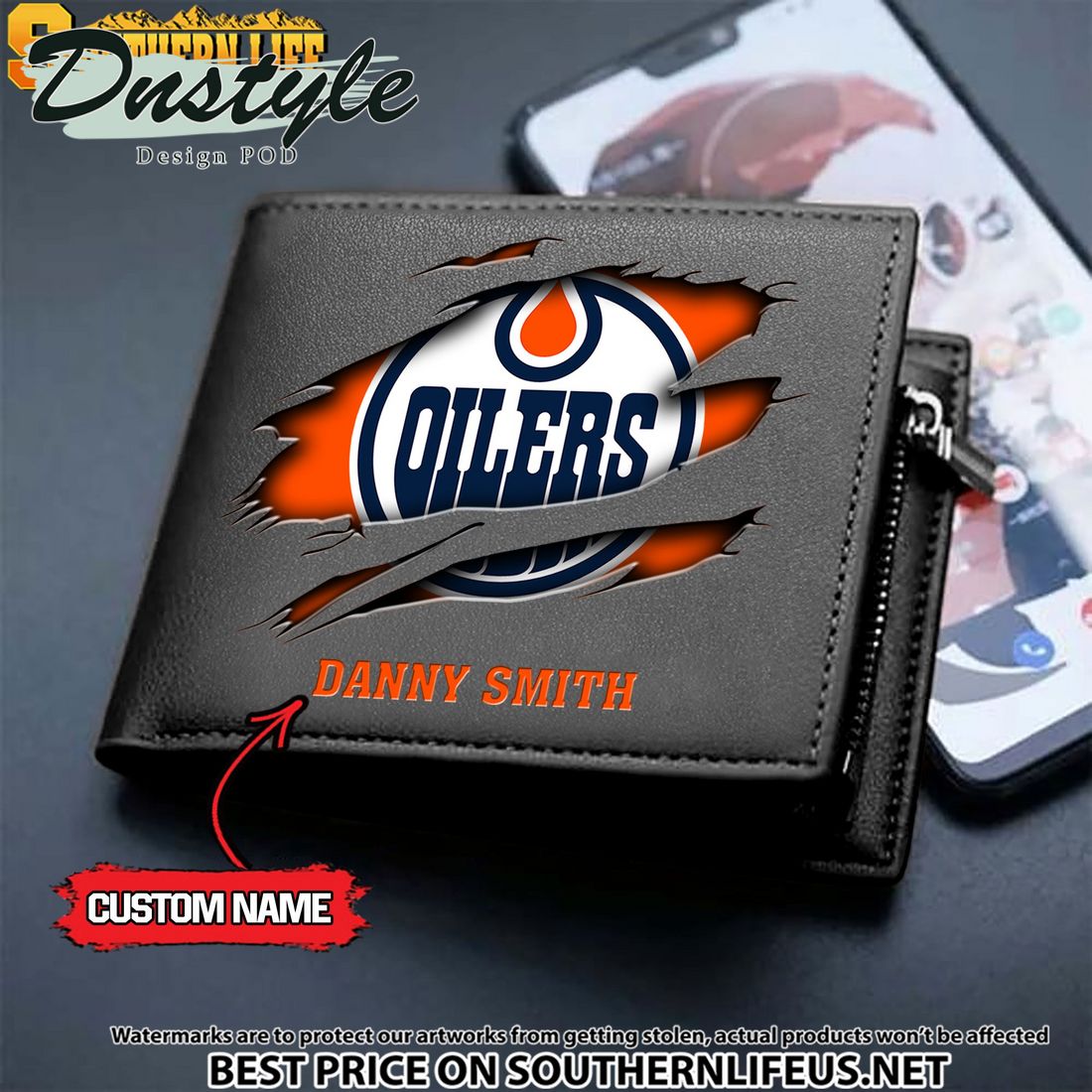Detroit Red Wings NHL Custom Leather Wallet