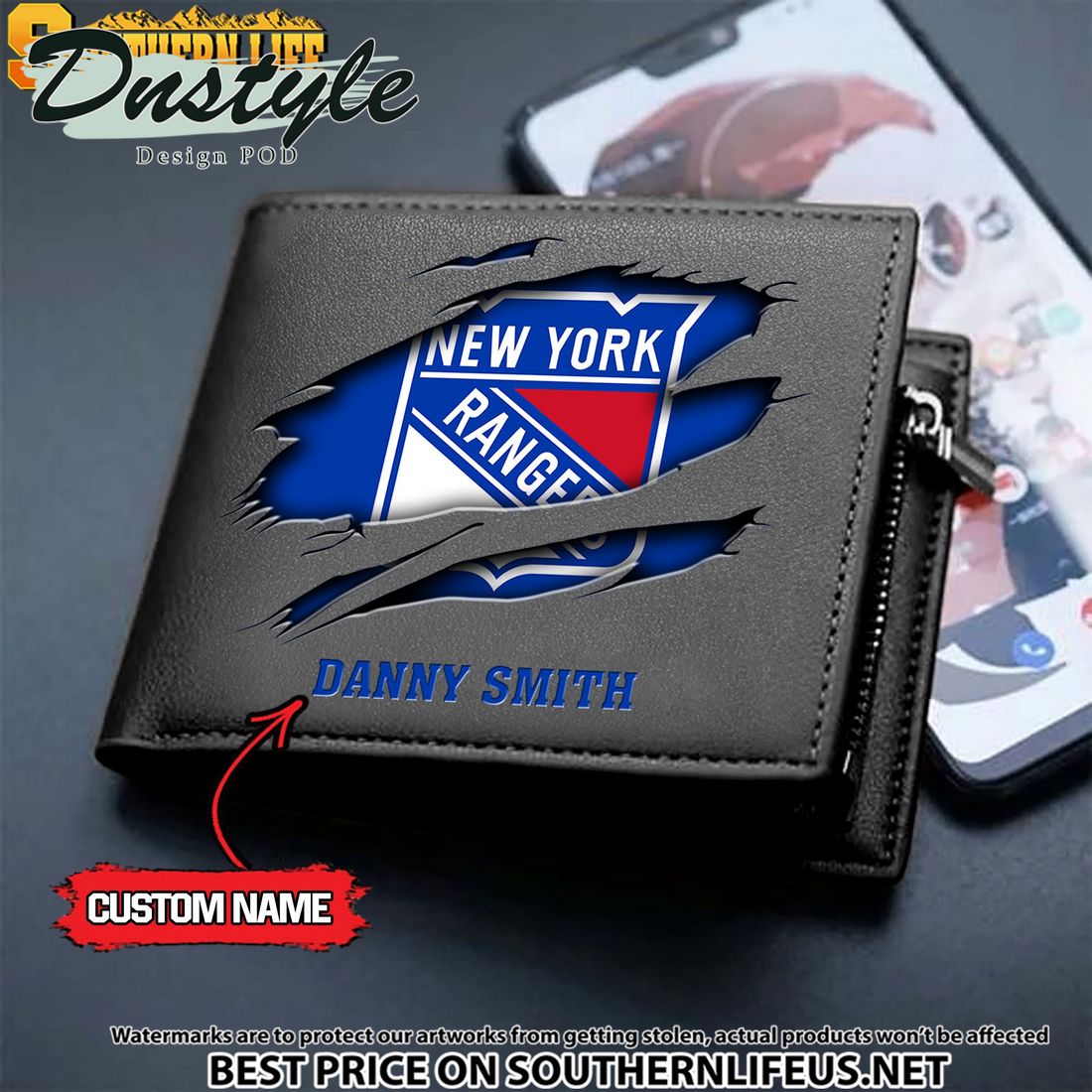 New York Islanders NHL Custom Leather Wallet