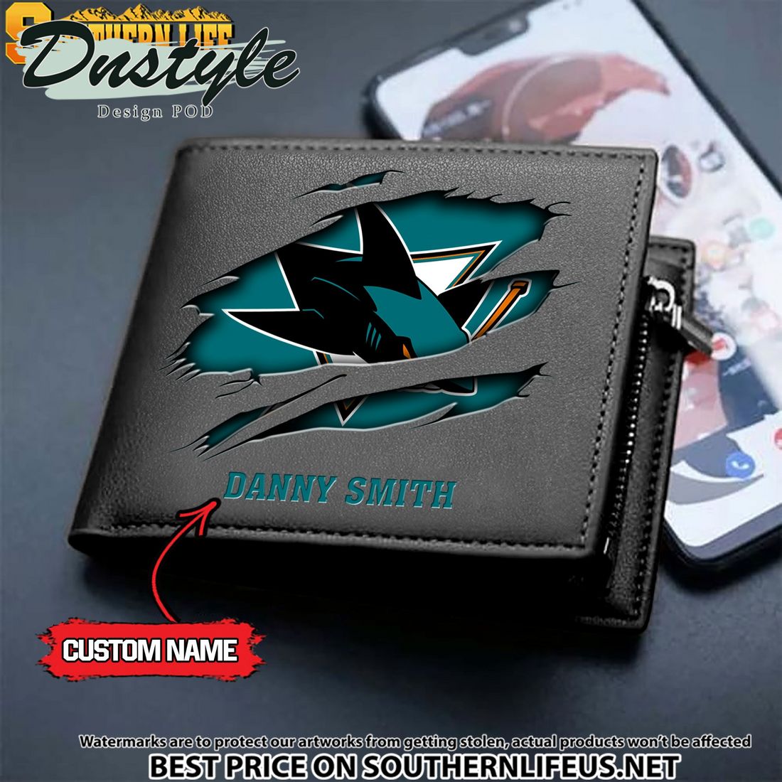 Pittsburgh Penguins NHL Custom Leather Wallet