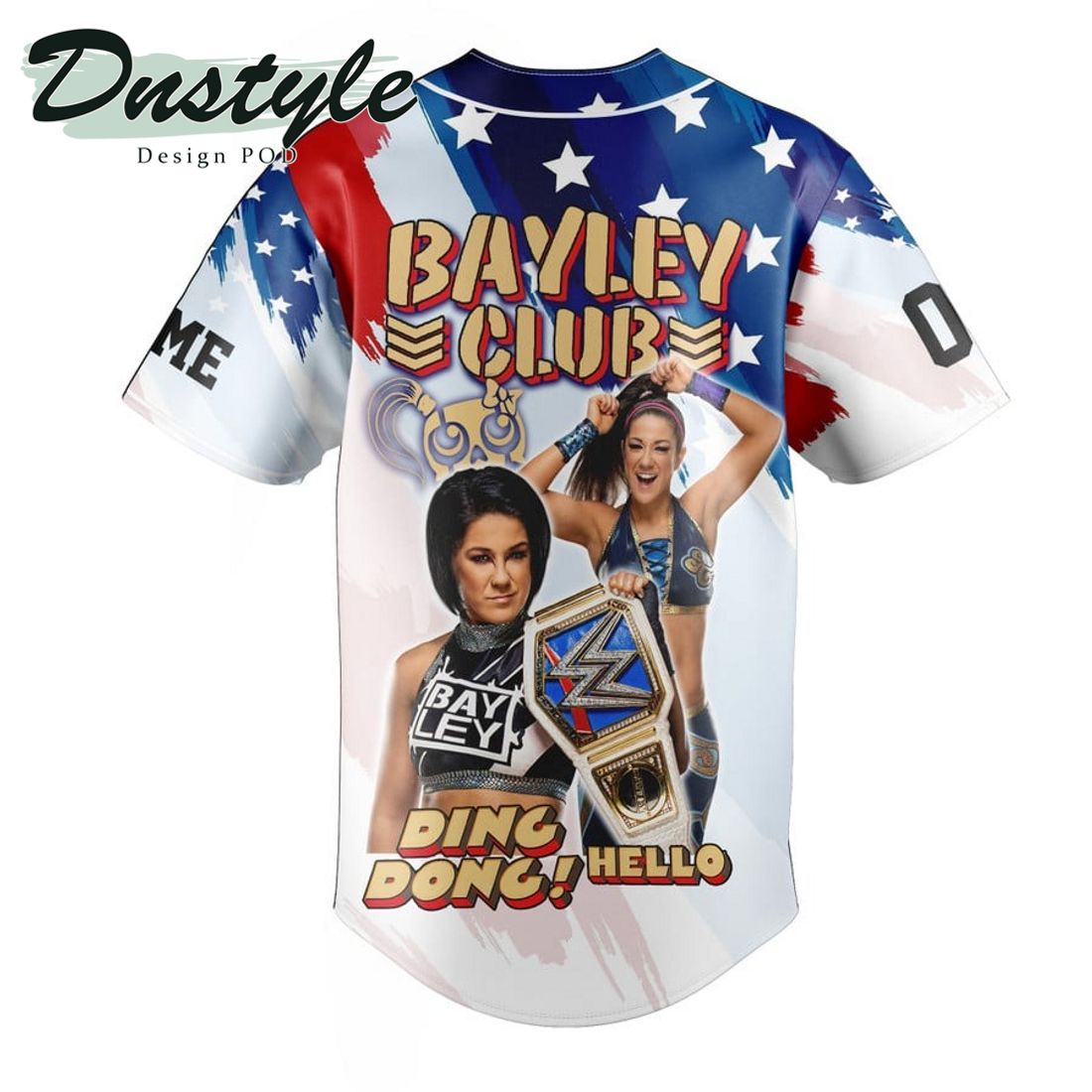 Bayley Club Ding Dong Hello Custom Name And Number Baseball Jersey