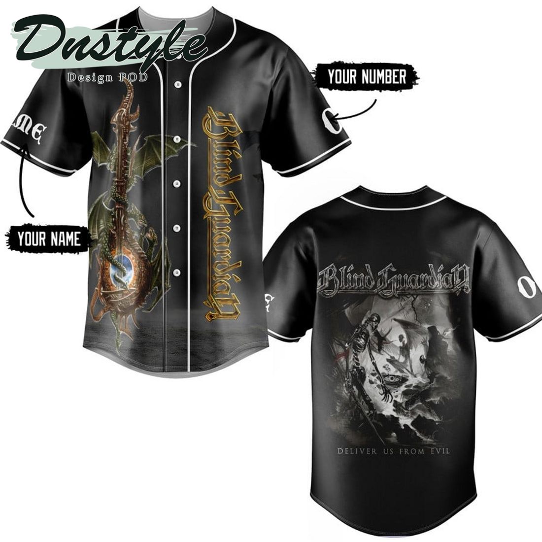 Blind Guardian Deliver Us From Evil Custom Name And Number Baseball Jersey