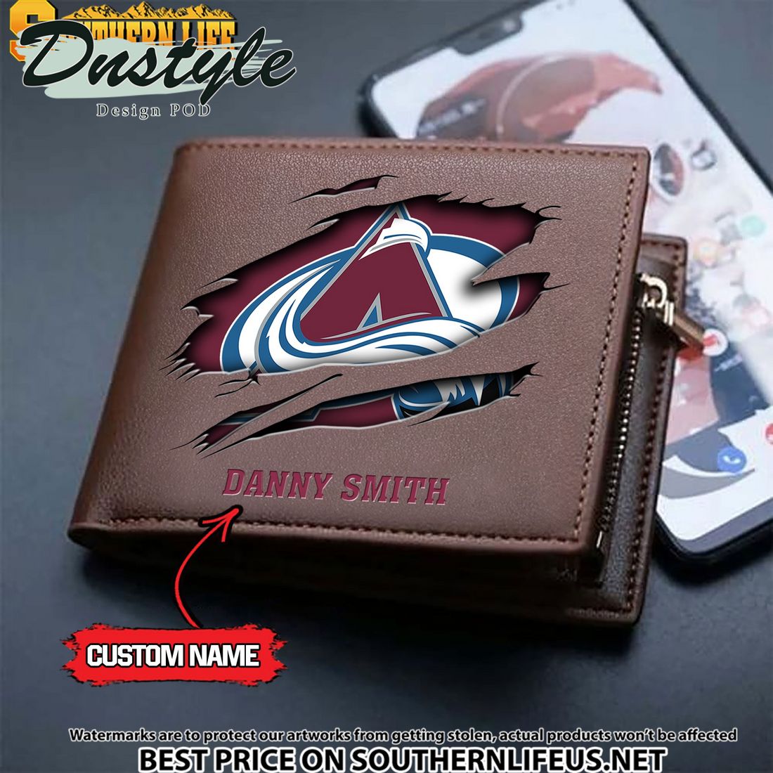 Colorado Avalanche NHL Custom Leather Wallet