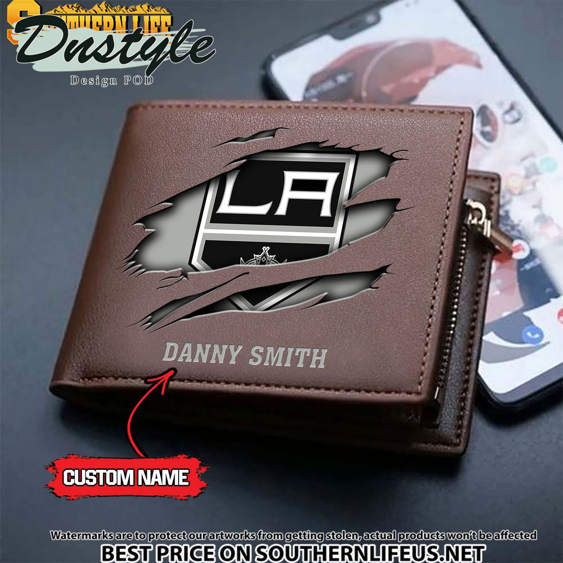 Los Angeles Kings NHL Custom Leather Wallet