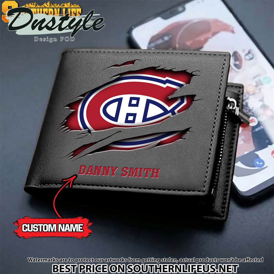 Montreal Canadiens NHL Custom Leather Wallet