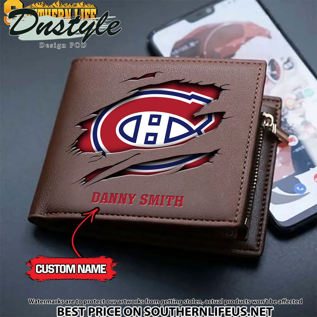 Montreal Canadiens NHL Custom Leather Wallet
