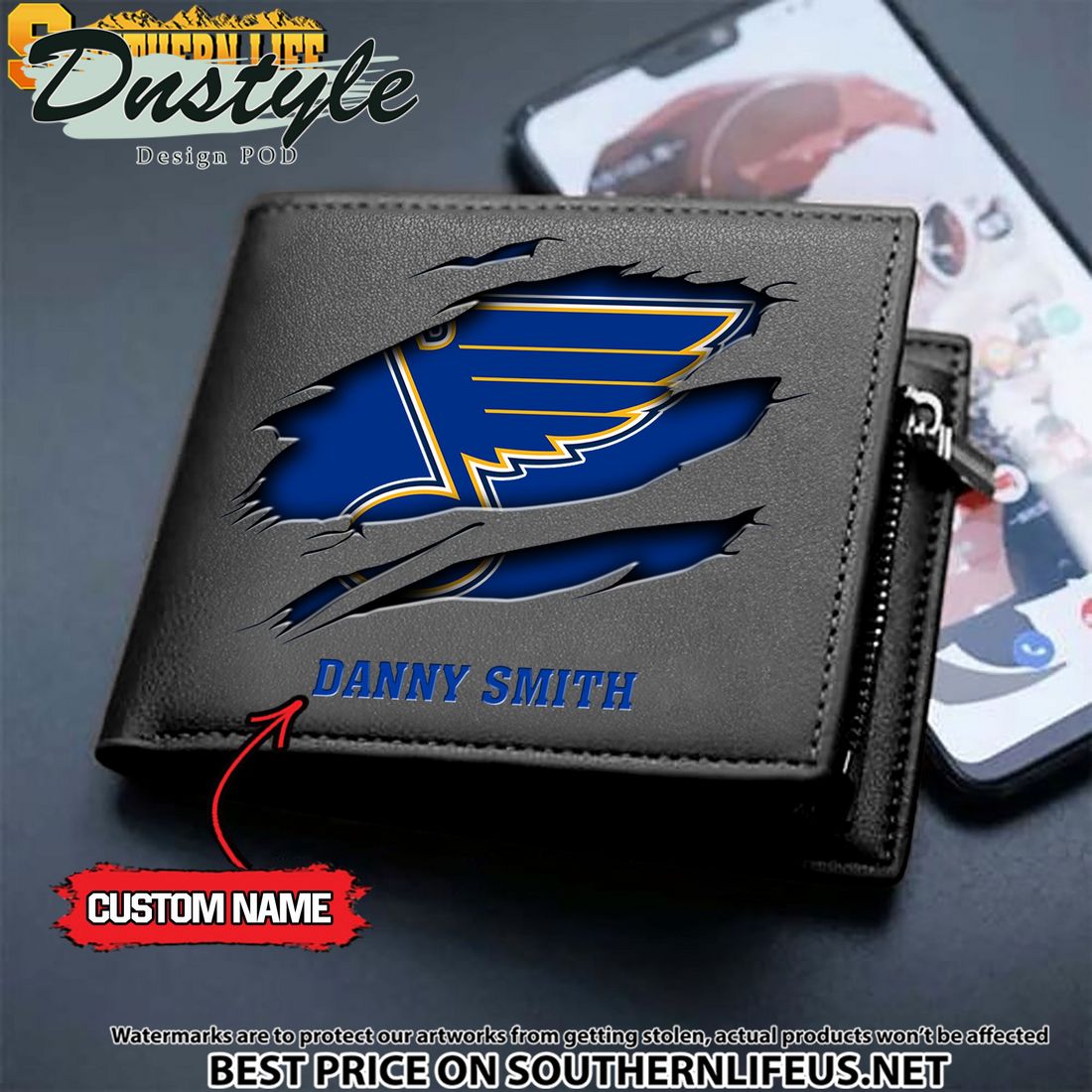 Seattle Kraken NHL Custom Leather Wallet