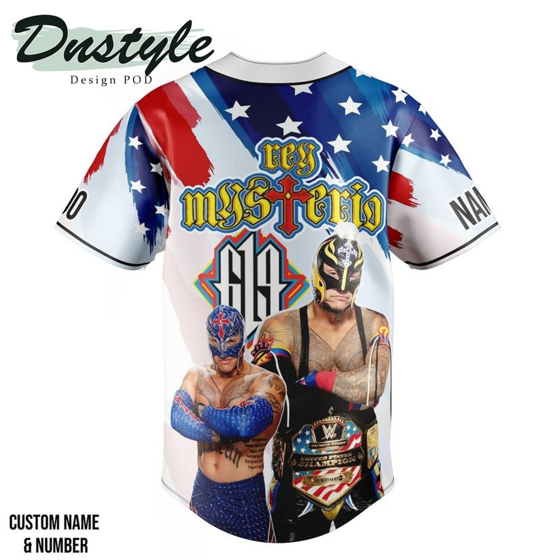 Rey Mysterio Custom Name And Number Baseball Jersey
