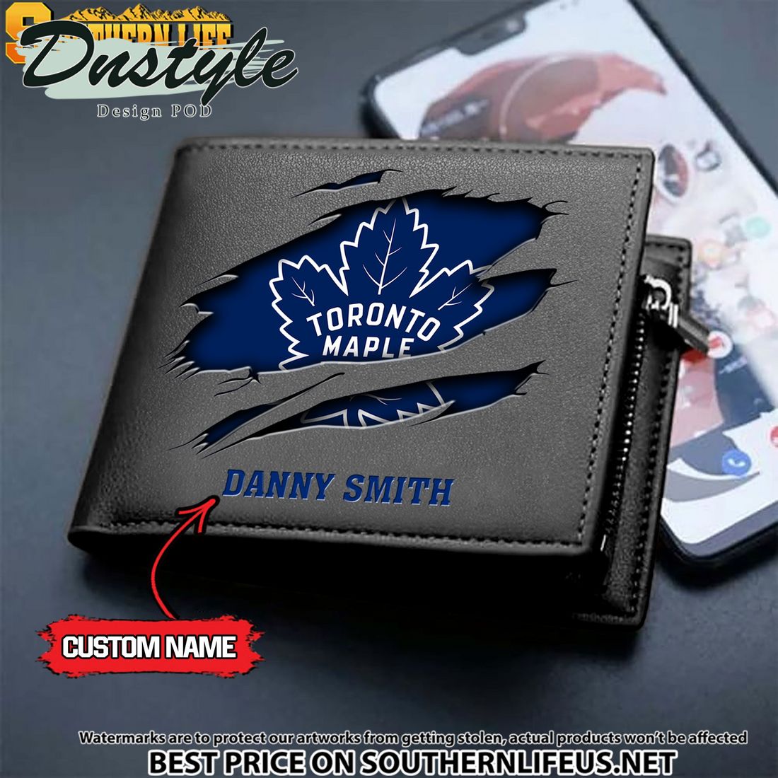 Toronto Maple Leafs NHL Custom Leather Wallet