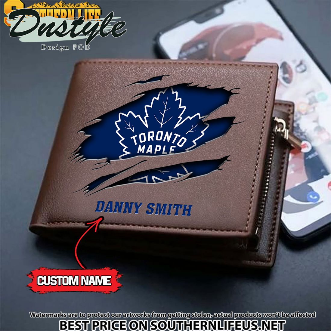 Toronto Maple Leafs NHL Custom Leather Wallet