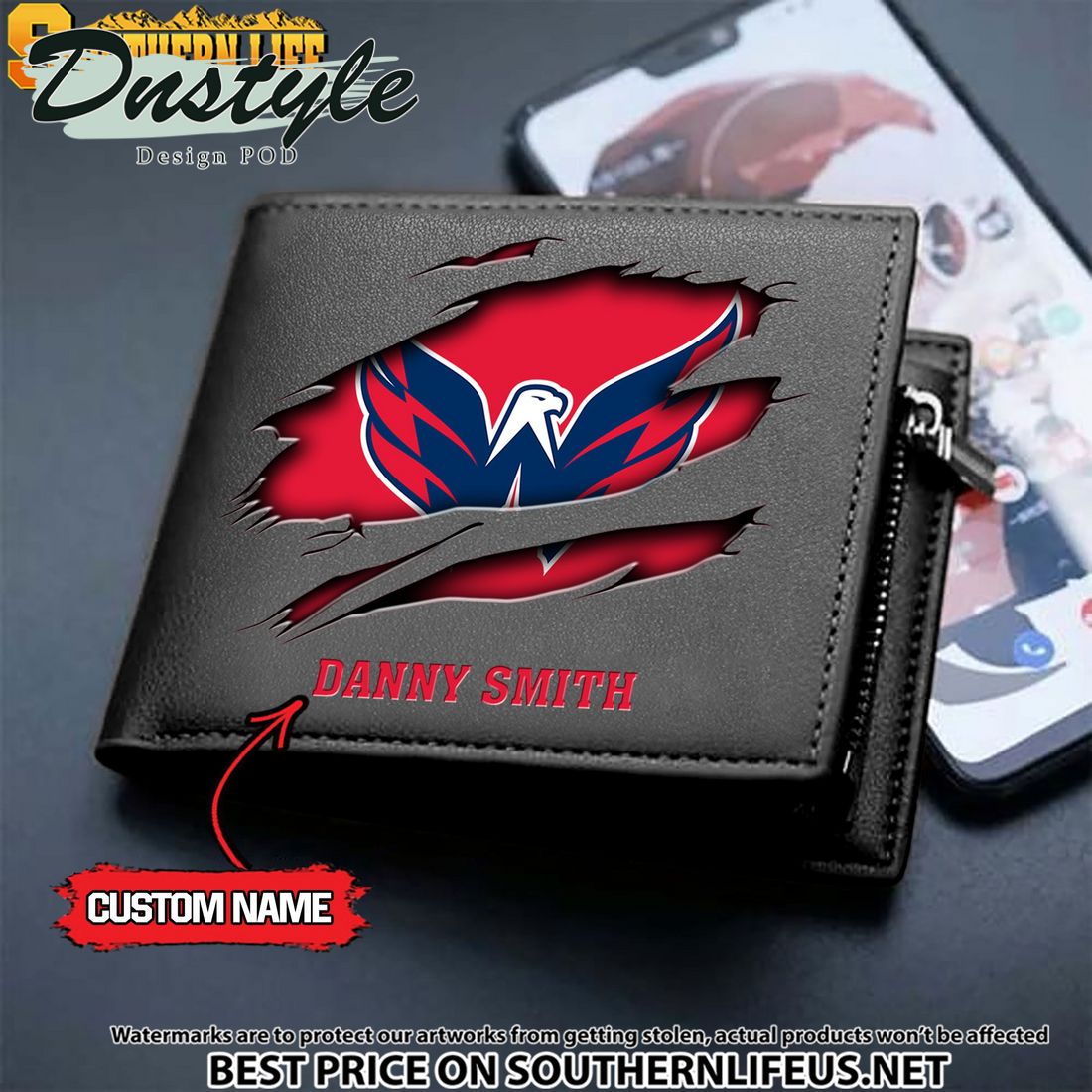 Washington Capitals NHL Custom Leather Wallet
