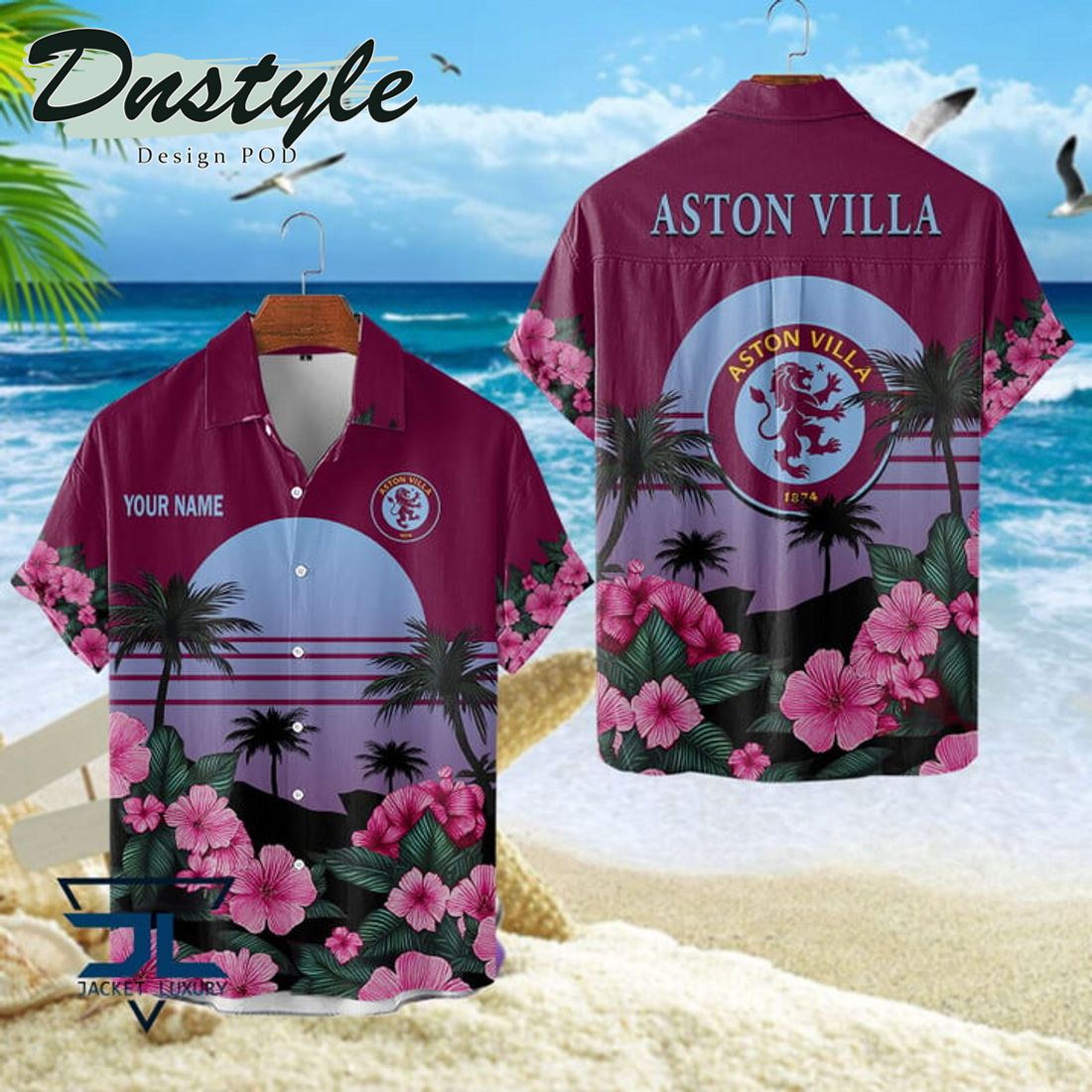 Aston Villa FC 2024 Custom Name Hawaiian Shirt
