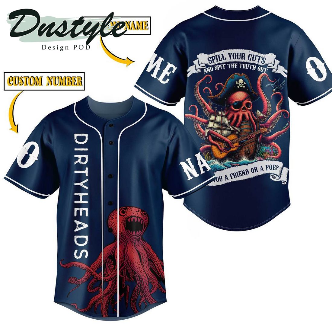 Dirty Heads Spill Your Cuts And Spit The Truth Out Personalized Baseball Jersey