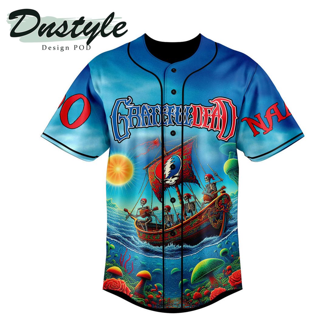 Grateful Dead ship of fools on a cruel sea personalized baseball jersey